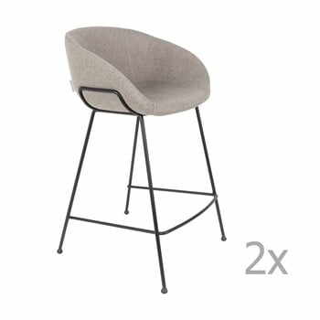 Set 2 scaune bar Zuiver Feston, înălțime scaun 65 cm, gri