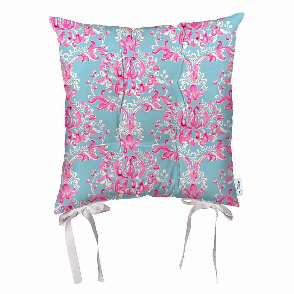 Pernă din microfibră pentru scaun Mike & Co. NEW YORK Butterflies Pattern, 36 x 36 cm, albastru-roz