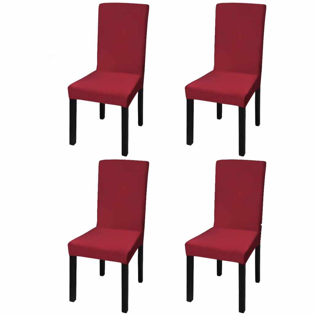 vidaXL Huse de scaun elastice drepte, 4 buc., roșu bordo