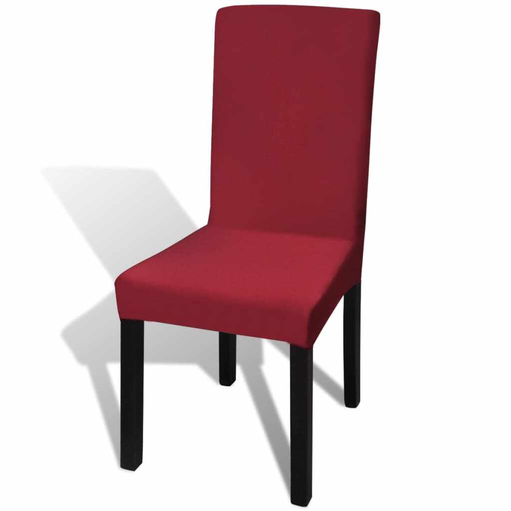 vidaXL Huse de scaun elastice drepte, 6 buc., roșu bordo