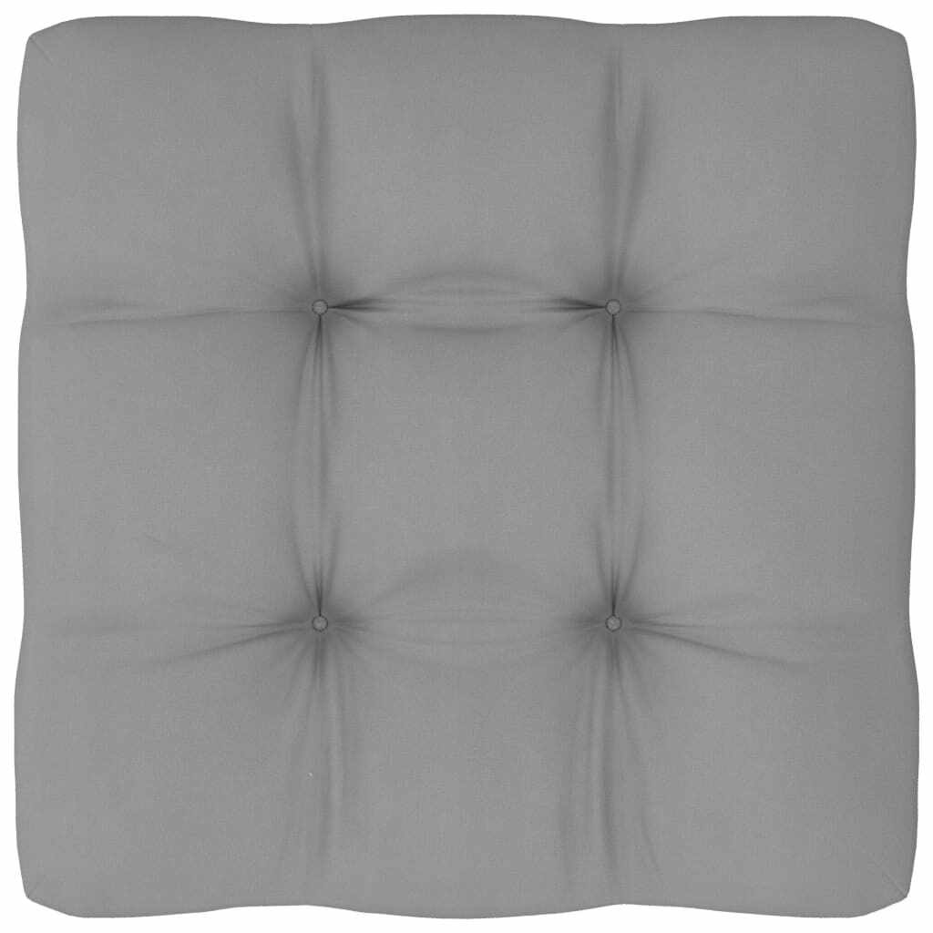 vidaXL Pernă pentru canapea din paleți, gri, 50 x 50 x 10 cm, textil
