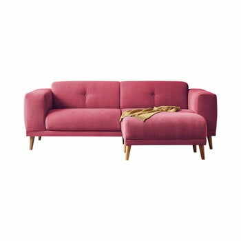 Canapea cu 3 locuri și taburet Bobochic Paris Luna, roșu