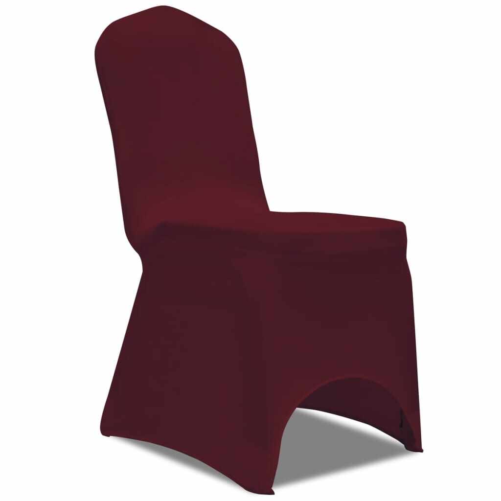 vidaXL Husă de scaun elastică, 4 buc., roșu bordo