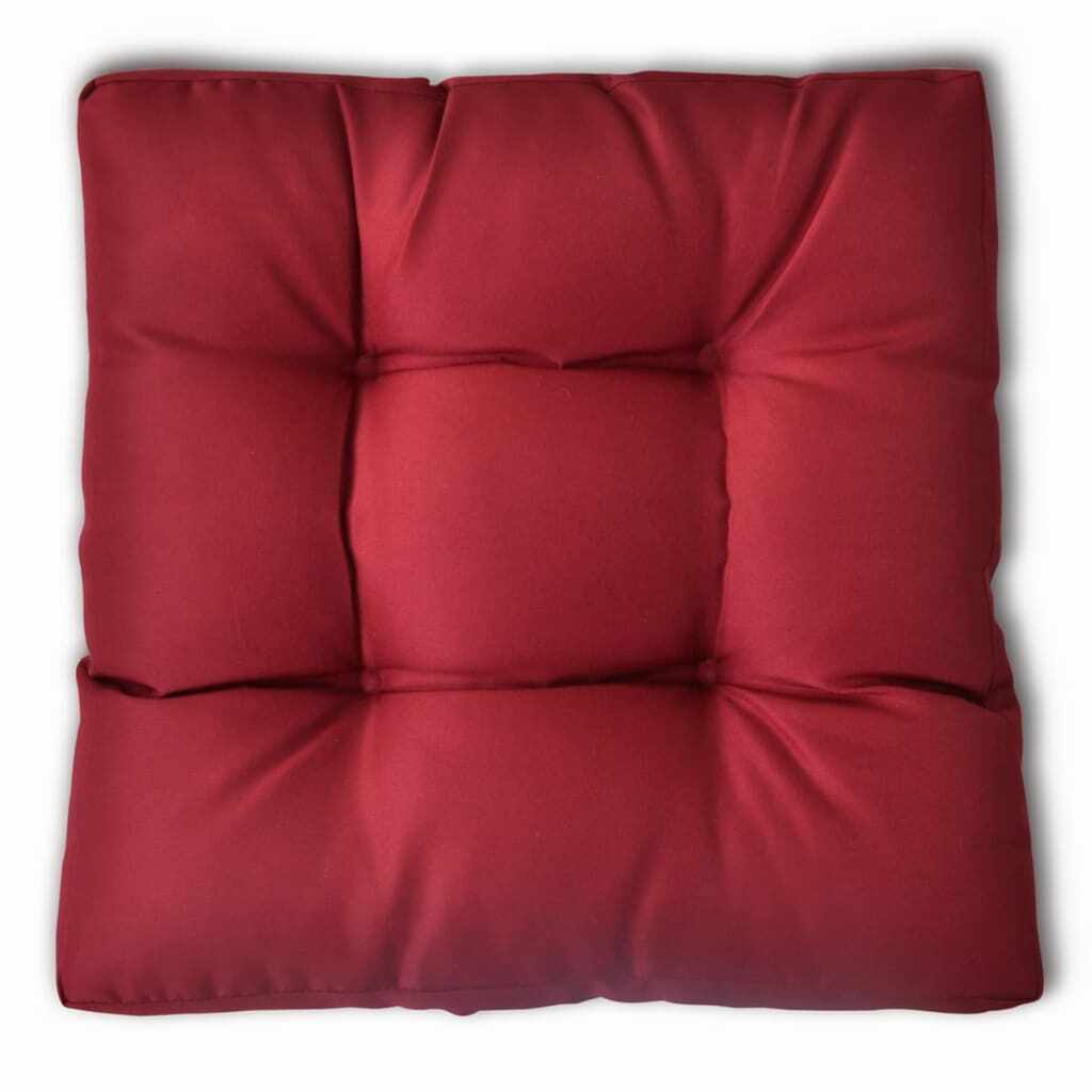 vidaXL Pernă de scaun tapițată, 50x50x10 cm, roșu vin
