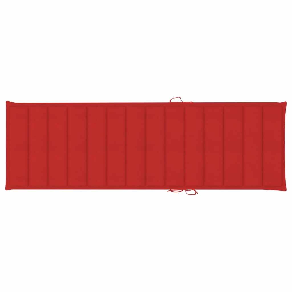 vidaXL Pernă de șezlong, roșu, 200x60x3 cm, material textil