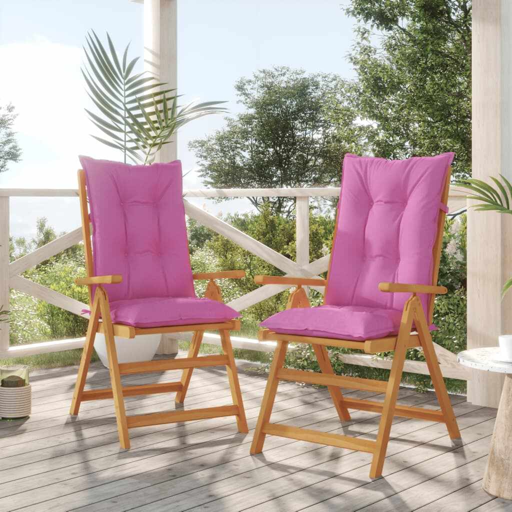 vidaXL Perne pentru scaun, 2 buc., roz, 120x50x7 cm, material textil
