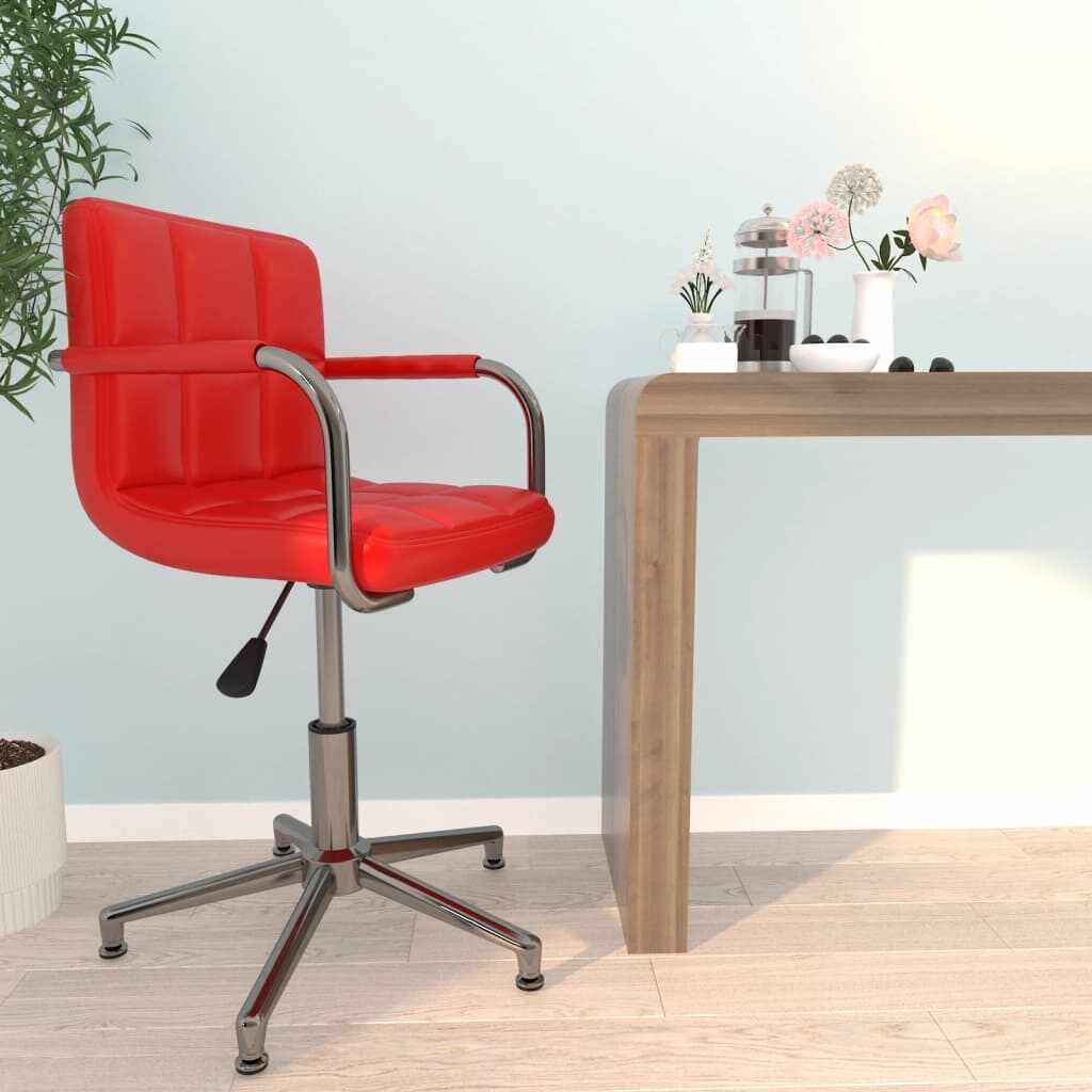 vidaXL Scaun de birou rotativ, roșu, piele ecologică