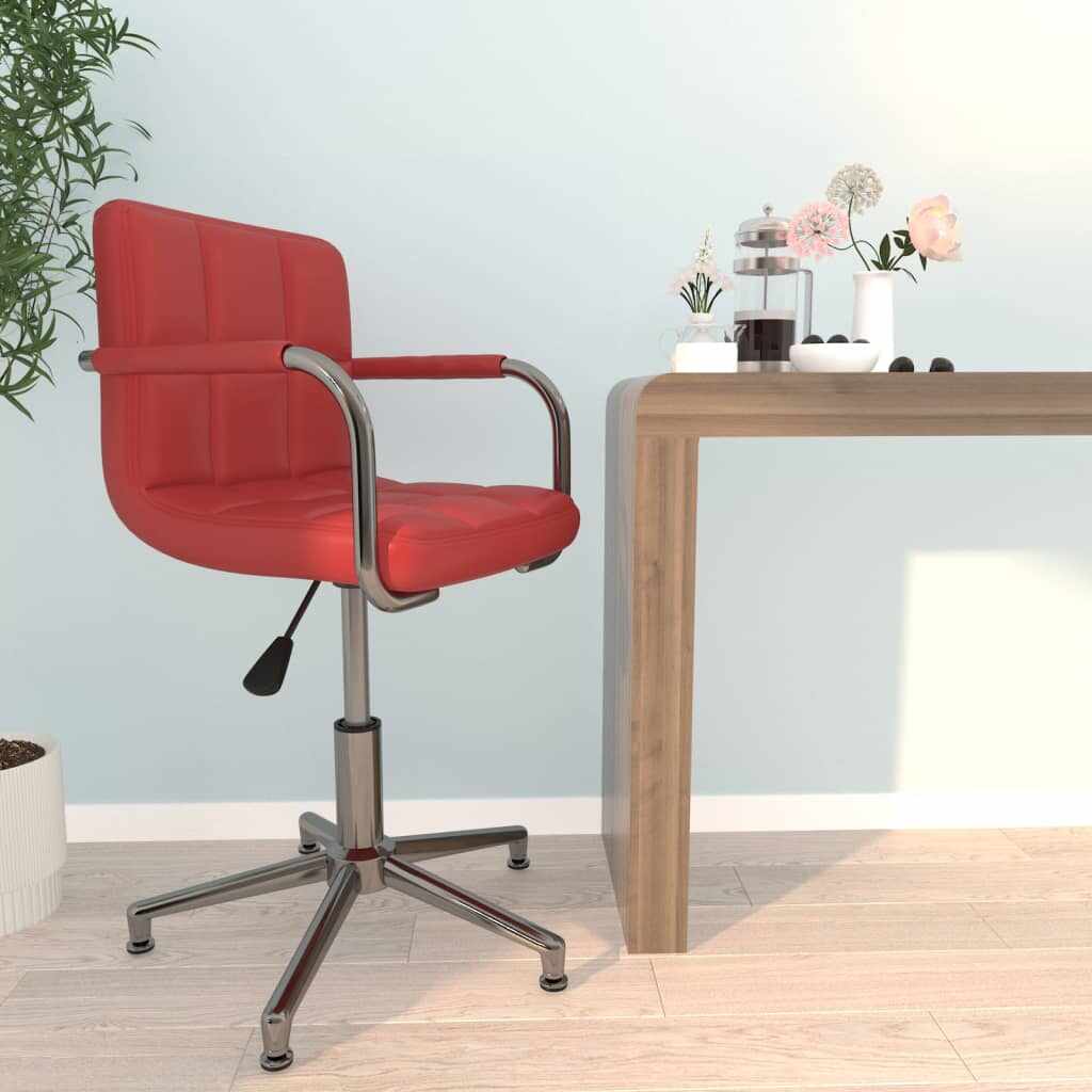 vidaXL Scaun de birou rotativ, roșu vin, piele ecologică