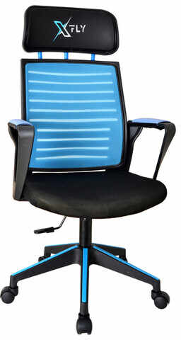 Scaun de birou, Seatix, XFly Oyuncu, 56x110x48 cm, Poliuretan, Albastru/Negru