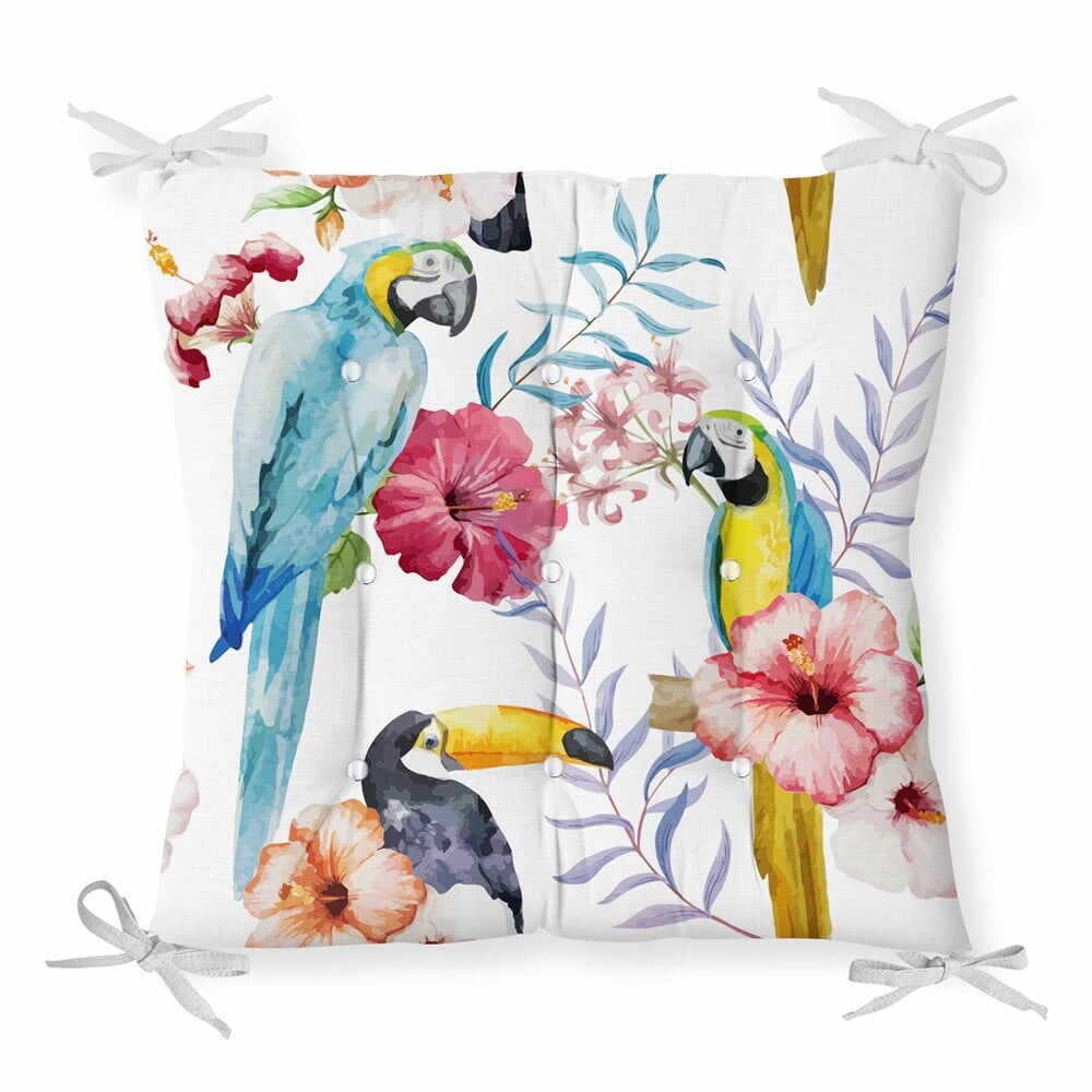 Pernă pentru scaun cu amestec de bumbac Minimalist Cushion Covers Jungle Birds, 40 x 40 cm
