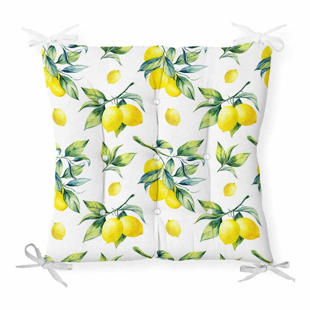 Pernă pentru scaun cu amestec de bumbac Minimalist Cushion Covers Lemons, 40 x 40 cm