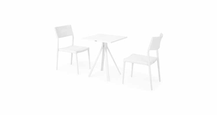 Set 2 scaune si masa exterior CORDOBA SORIA L.60 l.60 H.73 alb