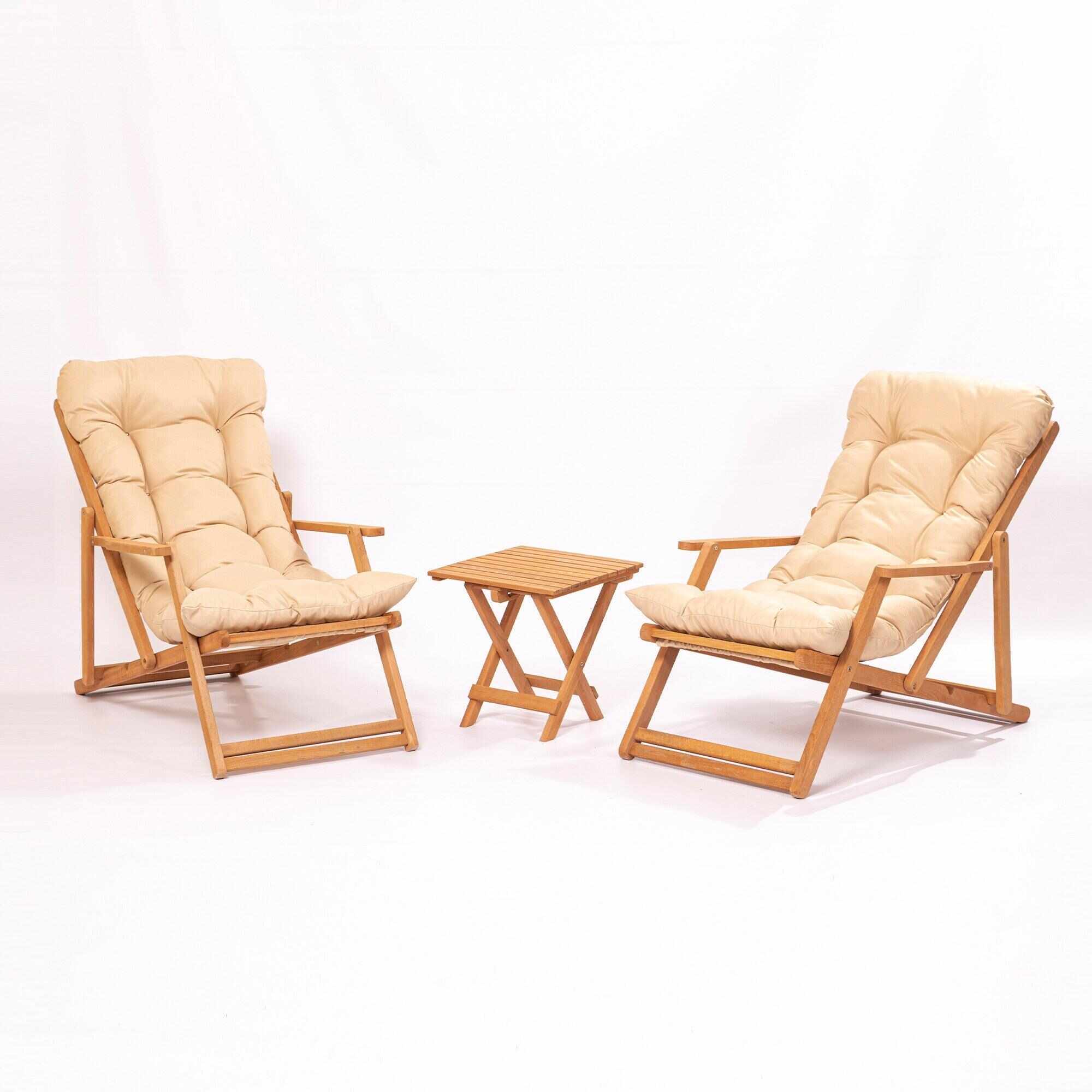 Set masă și scaune de grădină (3 bucăți) MY007, Maro, 40x40x40 cm