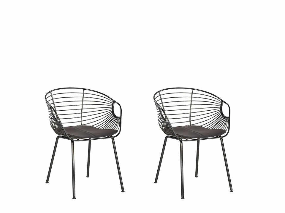 Set de 2 scaune HOBACK, metal, negre, 46 x 56 x 79 cm