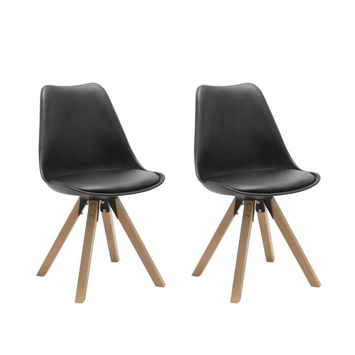 Set de 2 scaune Lacy, lemn, negre, 87 x 48 x 52 cm