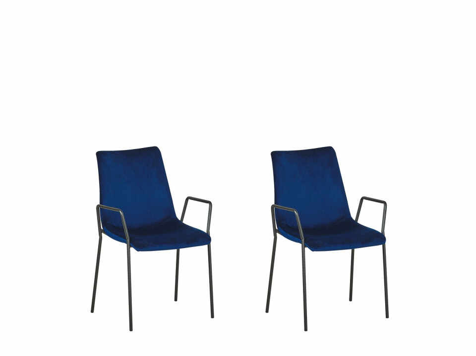 Set de 2 scaune JEFFERSON, albastre, 57 x 60 x 87 cm