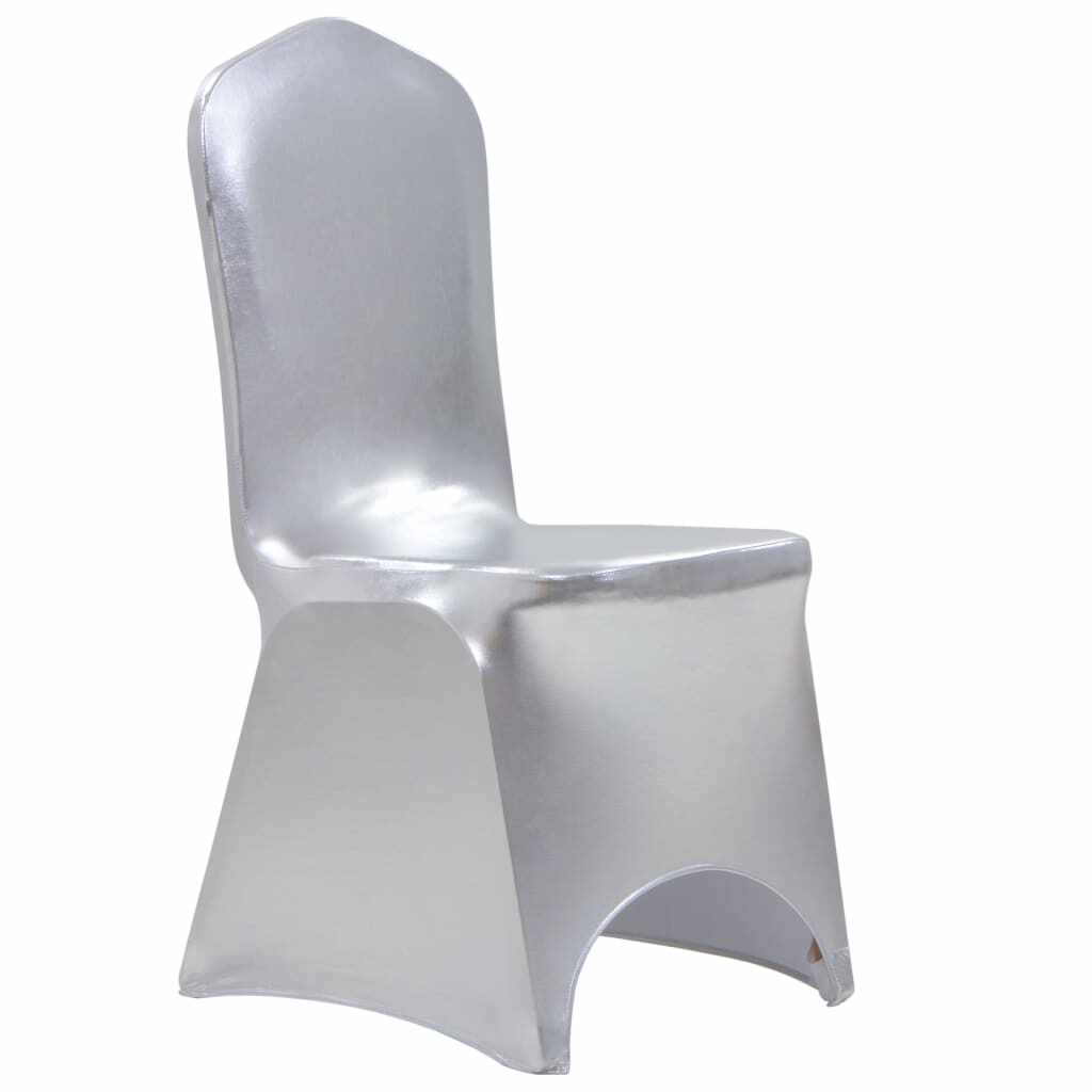 vidaXL Huse elastice pentru scaun, 25 buc., argintiu