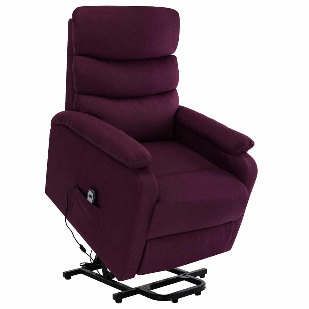 vidaXL Fotoliu masaj cu ridicare verticală, violet, material textil