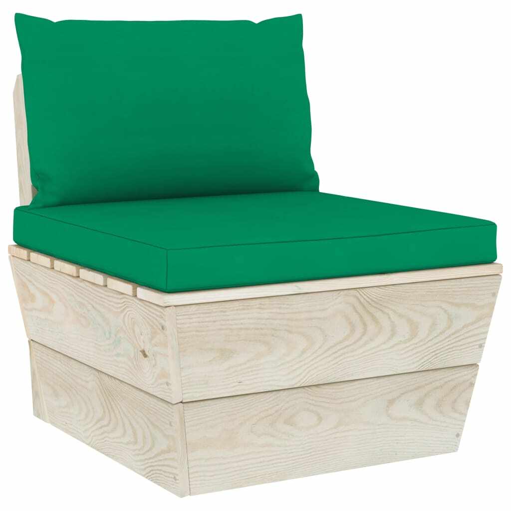 vidaXL Perne pentru canapea din paleți, 2 buc., verde, textil