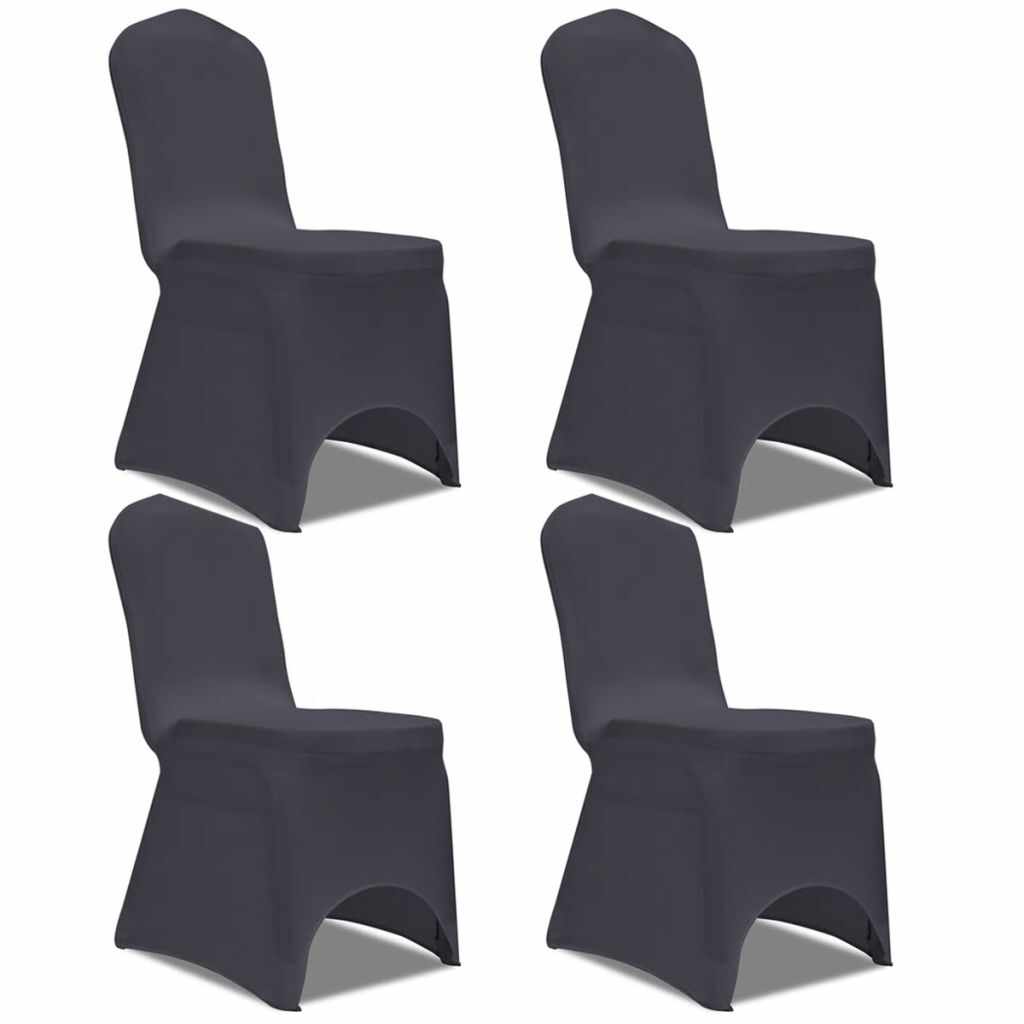 vidaXL Husă elastică pentru scaun, antracit, 4 buc.