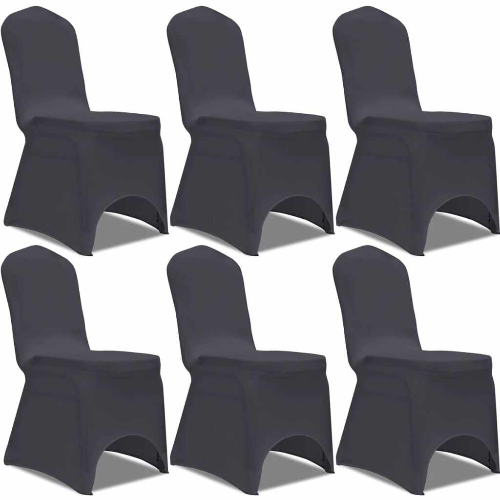 vidaXL Husă elastică pentru scaun, Antracit, 6 buc.