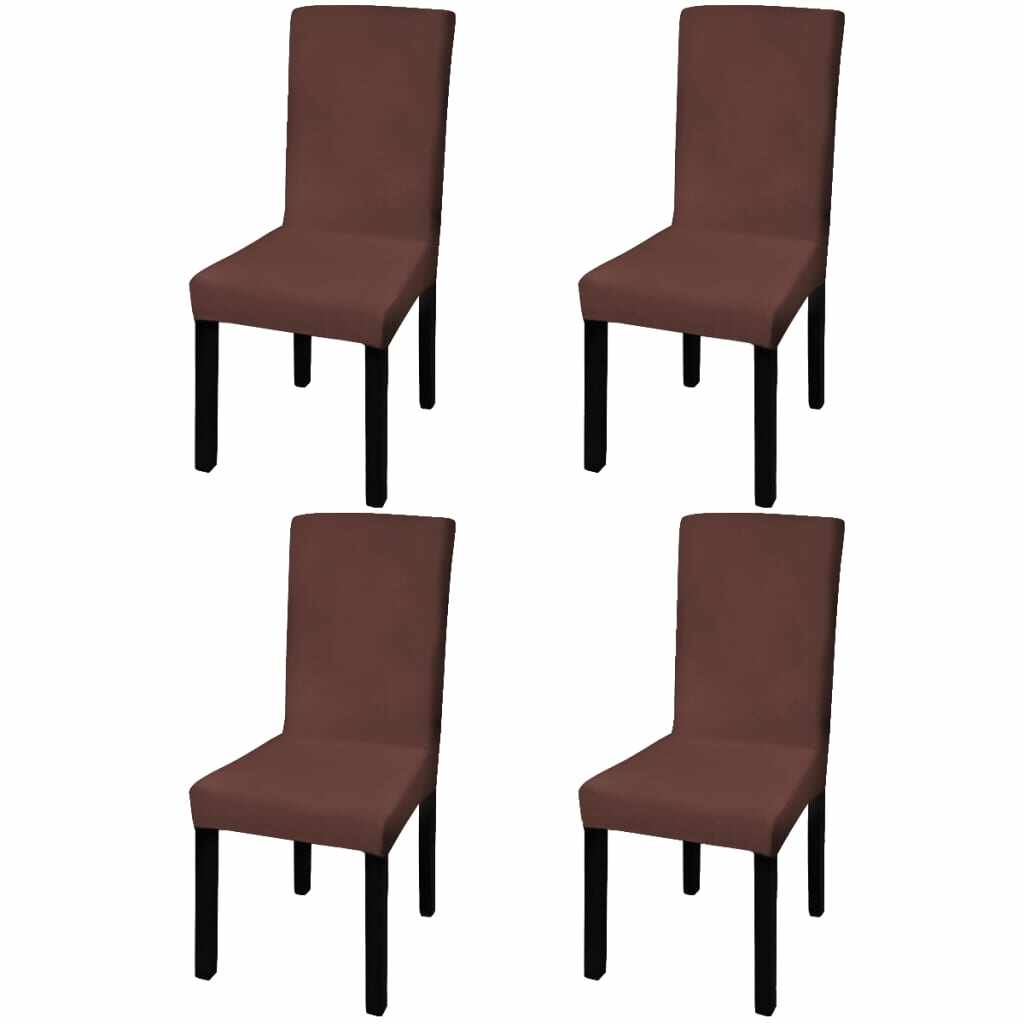 vidaXL Husă elastică pentru scaun, maro, 4 buc.