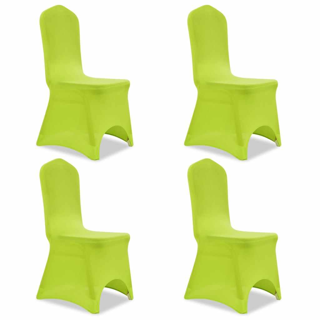 vidaXL Husă elastică pentru scaun, verde, 4 buc.