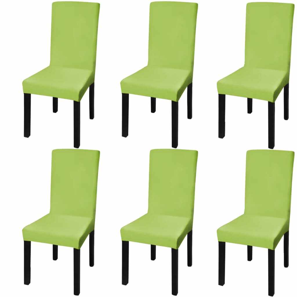 vidaXL Husă elastică pentru scaun, verde, 6 buc.