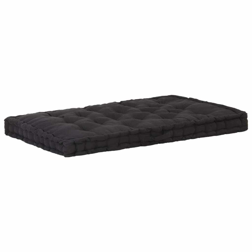vidaXL Pernă podea canapea din paleți, negru, 120 x 80 x 10 cm bumbac 