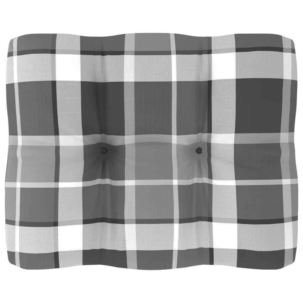 vidaXL Pernă canapea din paleți, gri carouri, 50 x 40 x 12 cm