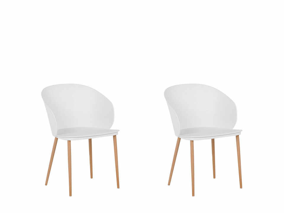 Set de 2 scaune Blaykee, alb/maro, 48 x 52 x 81 cm