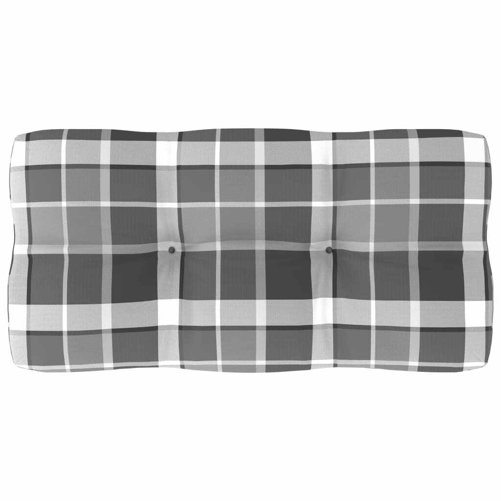 vidaXL Pernă pentru canapea din paleți, gri carouri, 80 x 40 x 12 cm