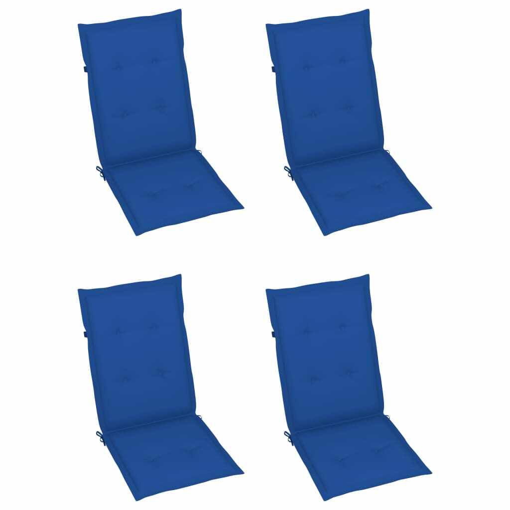 vidaXL Perne pentru scaun grădină, 4 buc., albastru regal, 120x50x4 cm