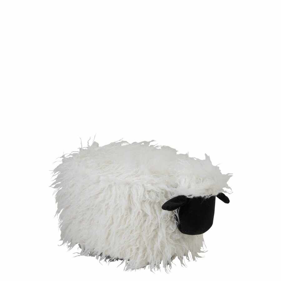 Sheep Taburet, Textil, Alb
