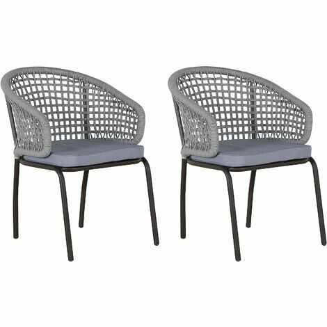 Set de 2 scaune de gradina Palmi, gri, 55 x 44 x 52 cm