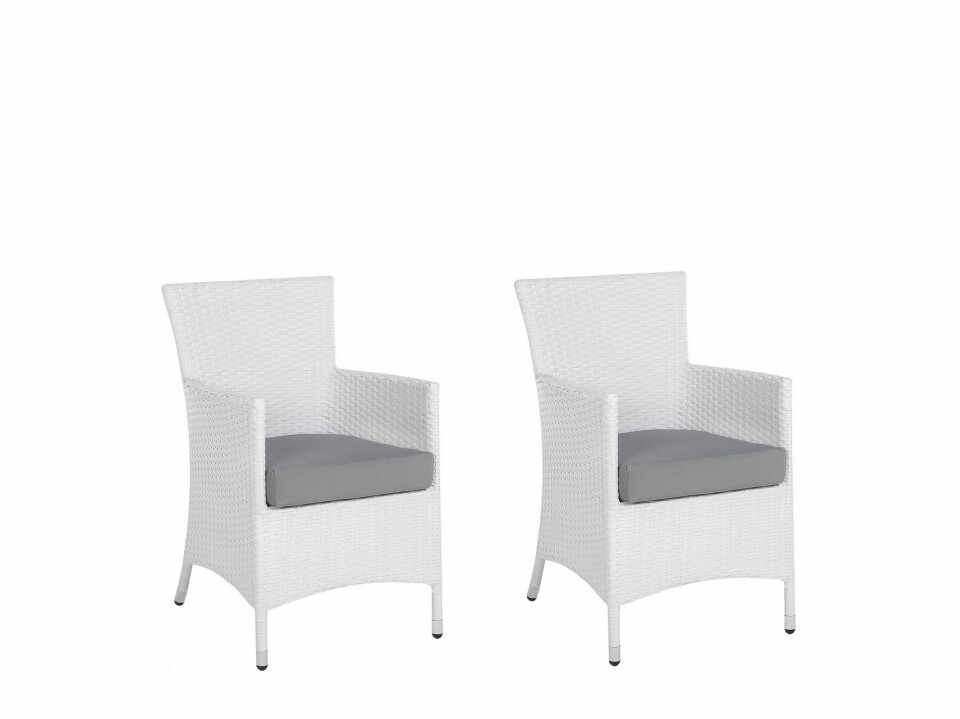 Set de 2 scaune Italia, alb/gri, 46 x 60 x 86 cm