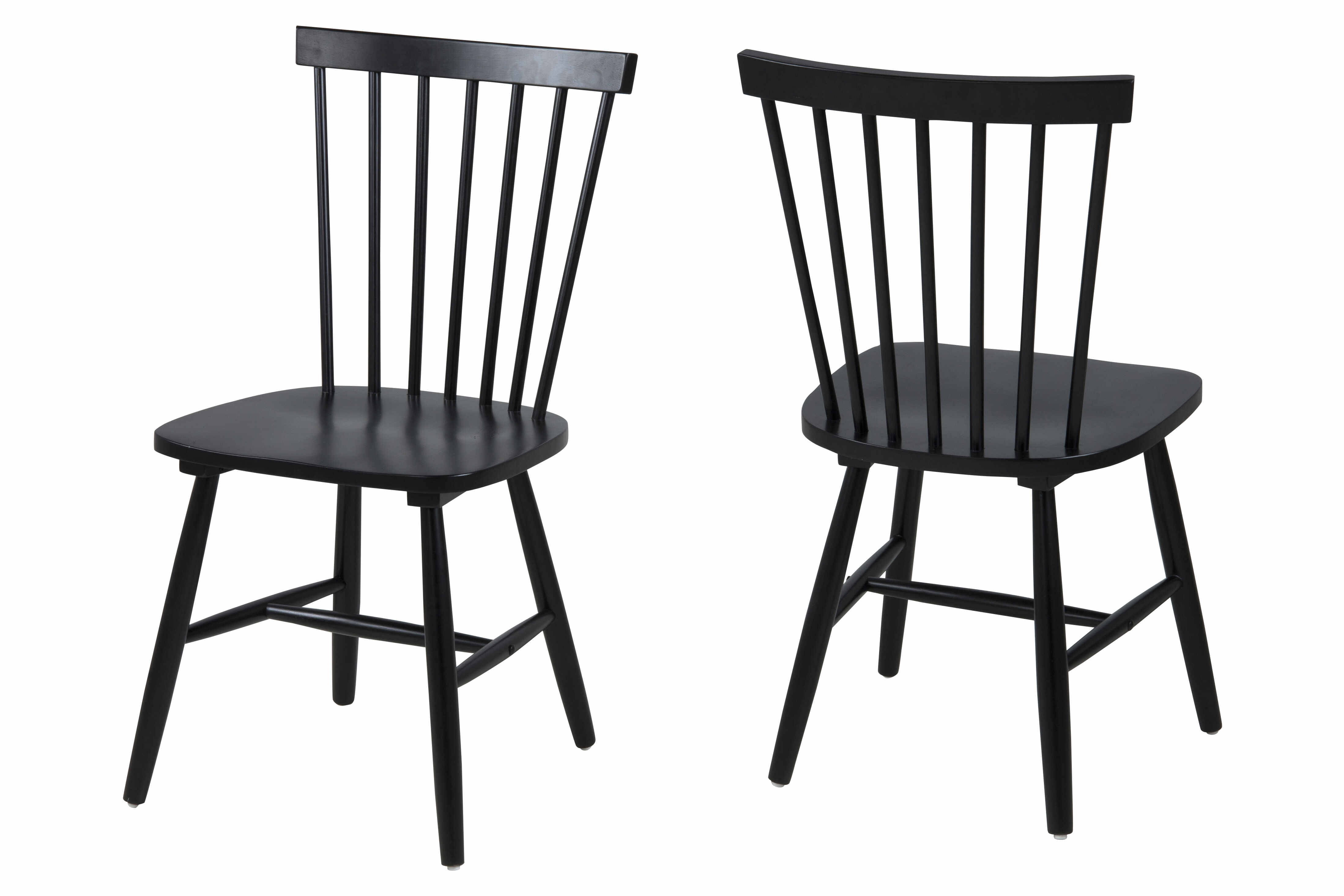 Set 2 scaune din lemn de cauciuc Riano Black, l48,5xA48xH86 cm