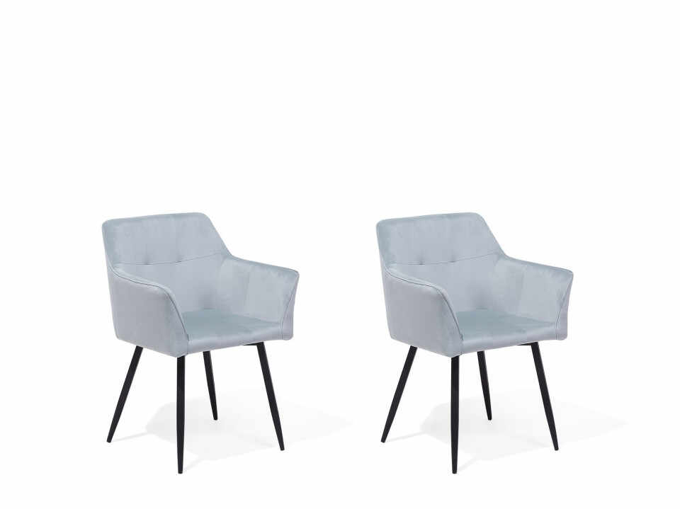 Set de 2 scaune Jasmin, gri/negru, 60 x 49 x 84 cm