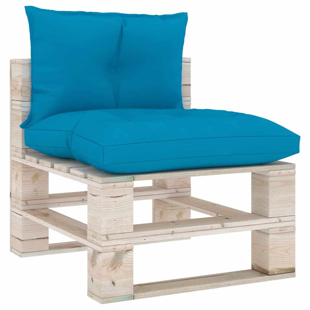 vidaXL Perne pentru canapea din paleți 2 buc, albastru, textil