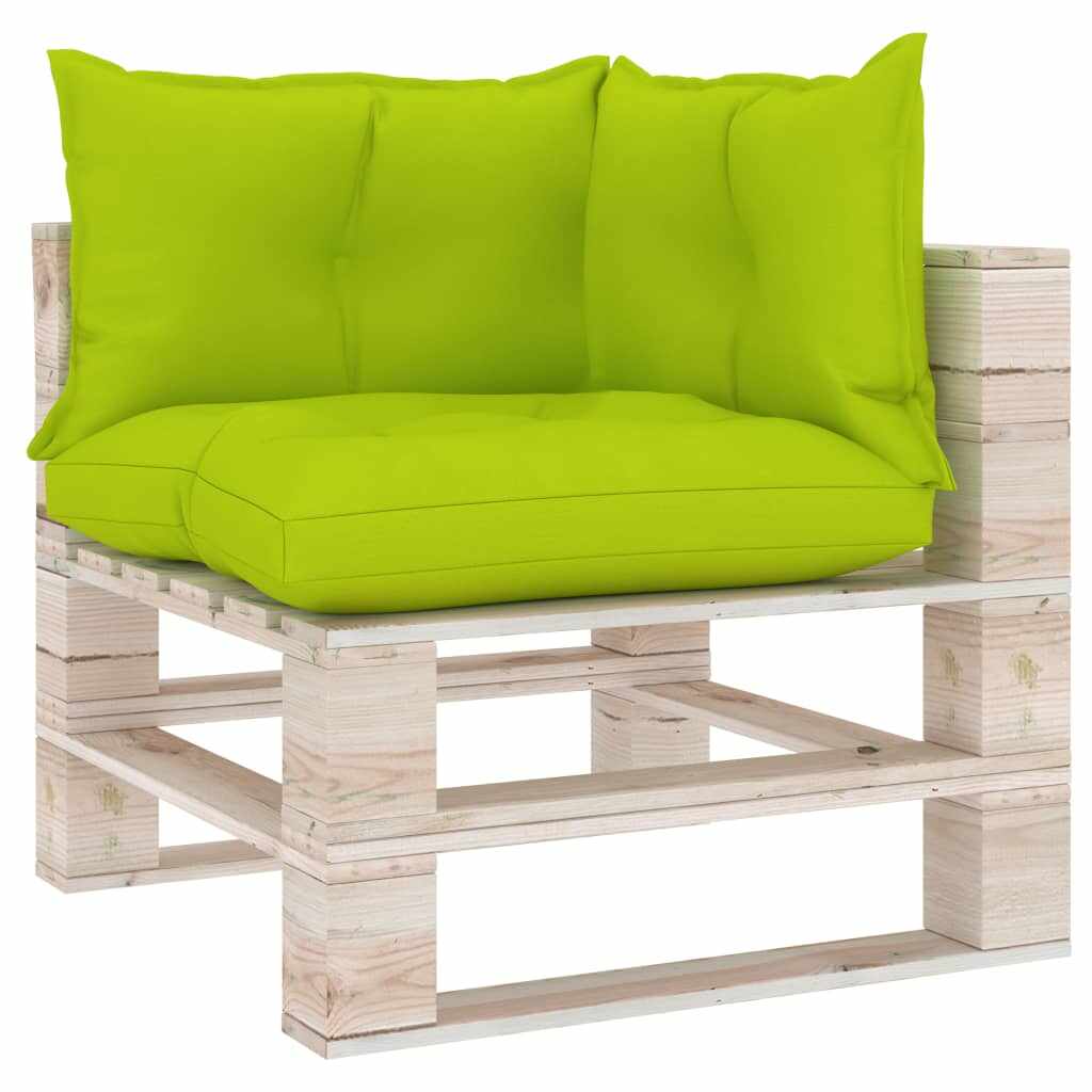 vidaXL Perne pentru canapea din paleți 3 buc, verde crud, textil
