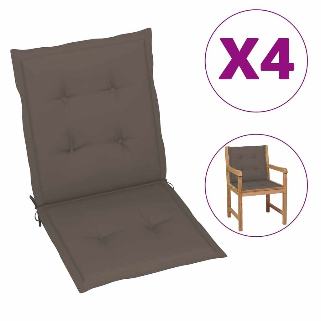 vidaXL Perne scaun de grădină, 4 buc., gri taupe, 100x50x4 cm