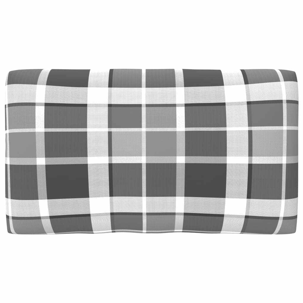 vidaXL Pernă pentru canapea din paleți, gri, 70x40x12cm, model carouri