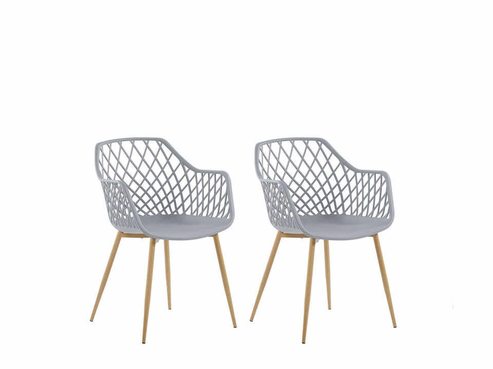 Set de 2 scaune Nashua, maro/gri, 50 x 51 x 86 cm