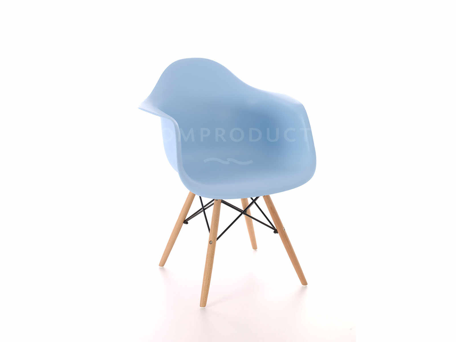 Scaun din plastic cu picioare din lemn Tingo Blue, l62xA46xH83 cm