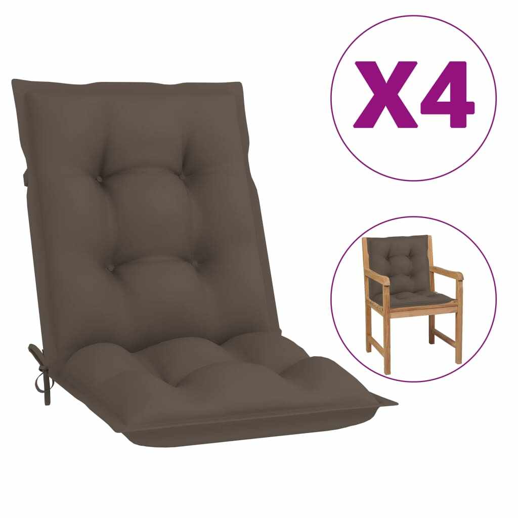 vidaXL Perne pentru scaun de grădină, 4 buc., gri taupe, 100x50x7 cm