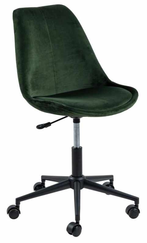 Scaun de birou ergonomic tapitat cu stofa, Eris Velvet Verde / Negru, l48,5xA54xH90 cm