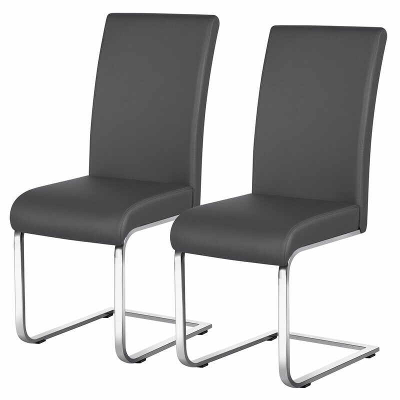 Set de 2 scaune tapitate Nashville, gri/argintiu, 103,5 x 41,5 x 51,5 cm
