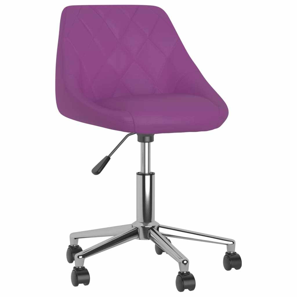vidaXL Scaun de masă pivotant, violet, piele ecologică