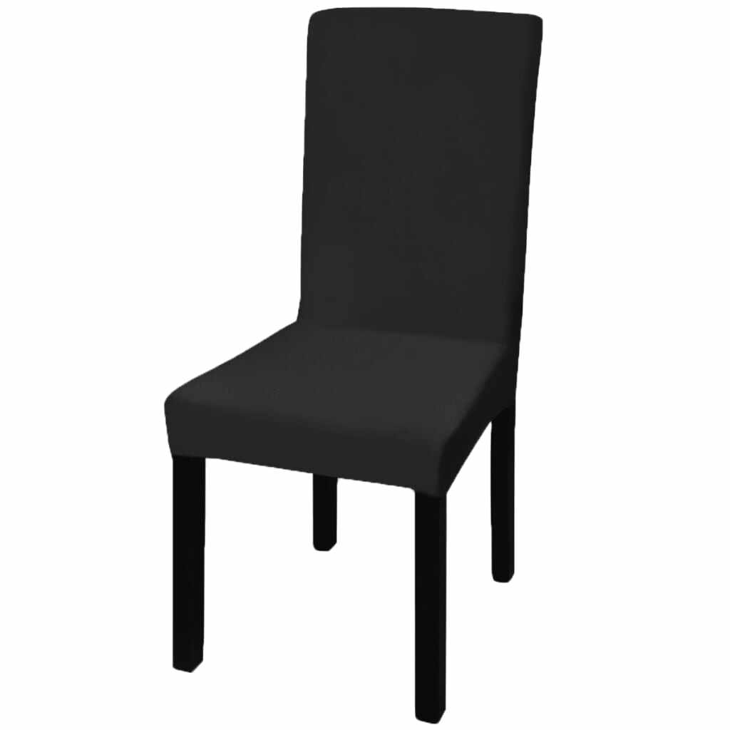 vidaXL Huse de scaun elastice drepte, 6 buc., negru