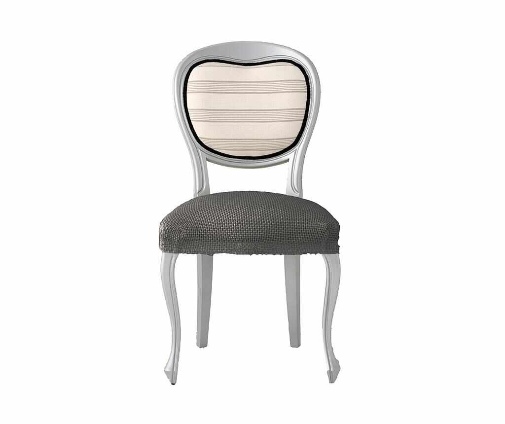 Set 2 huse elastice pentru scaun Cora Grey 40x40 cm - Eysa, Gri & Argintiu